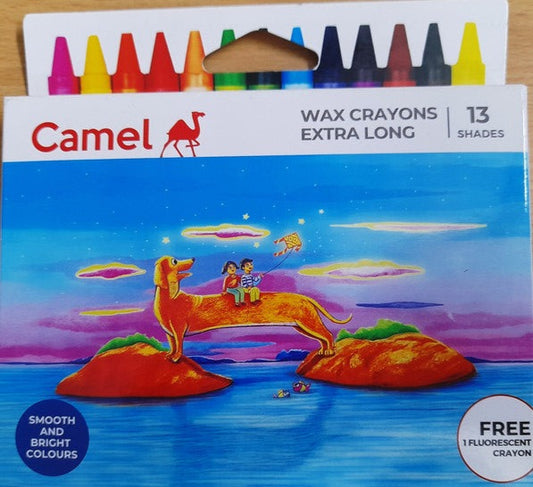 CAMEL WAXCRAYONS EXTRA LONG 12 SHADES