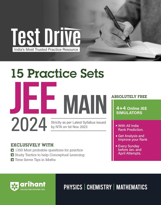 C196 - Test Drive 15 Practice Sets For NTA JEE Main Physics, Chemistry, Mathematics 2024