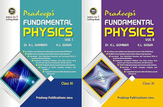 Pradeeps Fundamental Physics for Class 11 (Vol. 1 & 2) Examination 2023-24